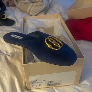 Bally Marine Blue Suede Loafers